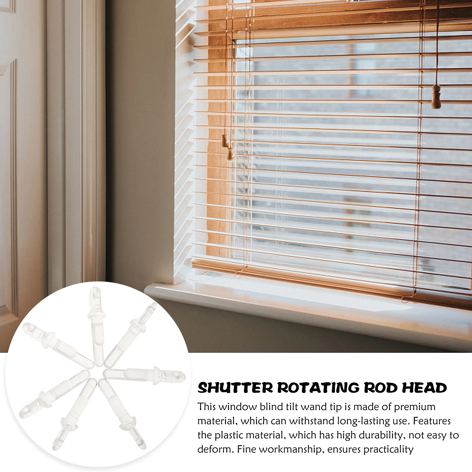 

12Pcs Window Blind Tilt Wand Tip Transparent Plastic Replacement Parts Horizontal Vertical Blind Hardware Repair Accessory