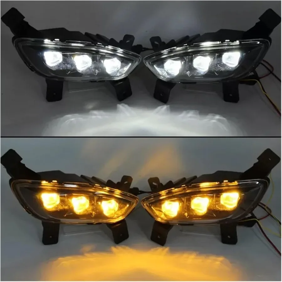 2 قطعة LED المصد الأمامي مصابيح الضباب الخفيفة متوافقة مع كيا ريو سيدان 20122015 أضواء قيادة السيارات مع وظيفة إشارة الانعطاف