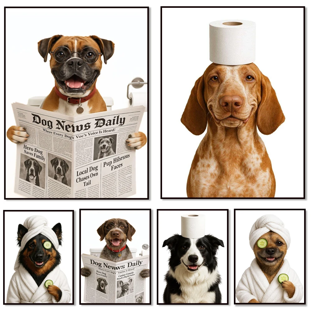 Italian Braco, Boxer, Border Terrier, Border Collie, Bohemian Wirehaired Pointer Griffon potty training, bathroom poster