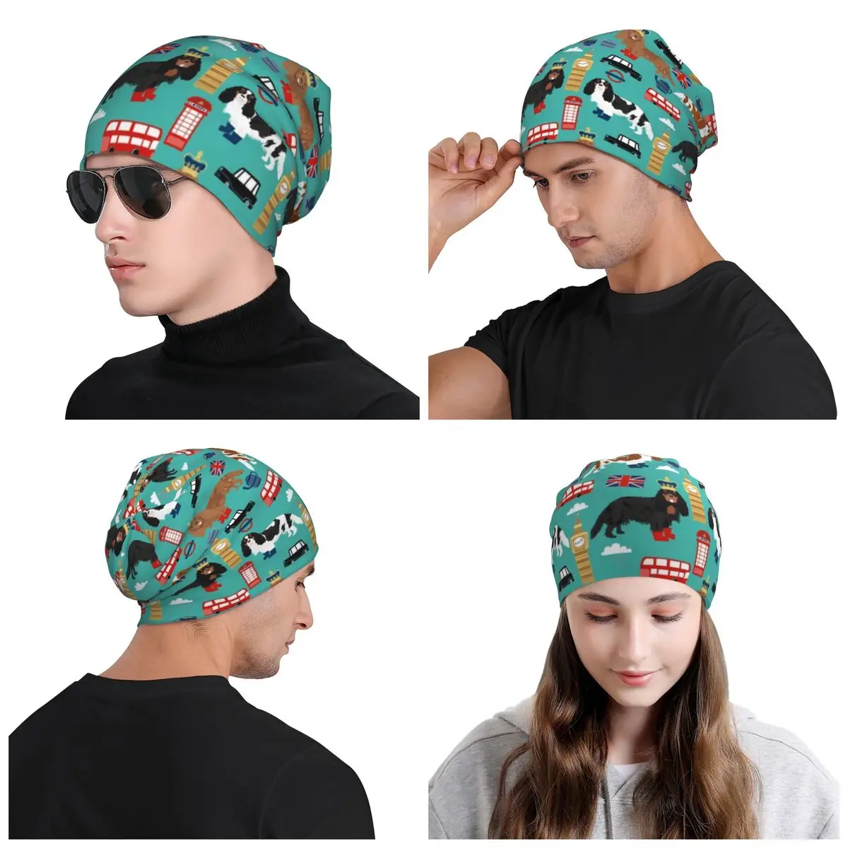 قبعة حياكة دافئة للجنسين ، Skullies ، Beanies ، قبعات ، الهيب هوب ، الحيوانات الأليفة ، غطاء محرك السيارة ، الكلب ، الملك كافالير ، الاسباني في لندن ، قبعة تزلج