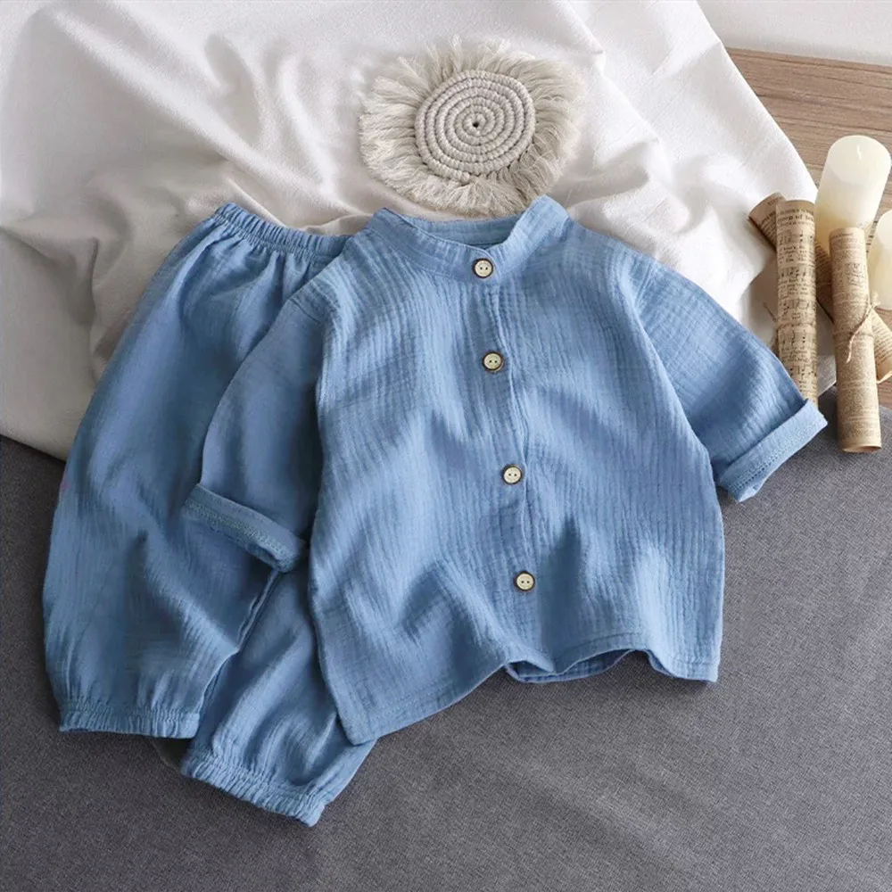 

Organic Cotton Children Boy Clothes Suit Solid Color Toddler Long Sleeve Tops + Pant 2Pcs Kids Baby Casual Clothing