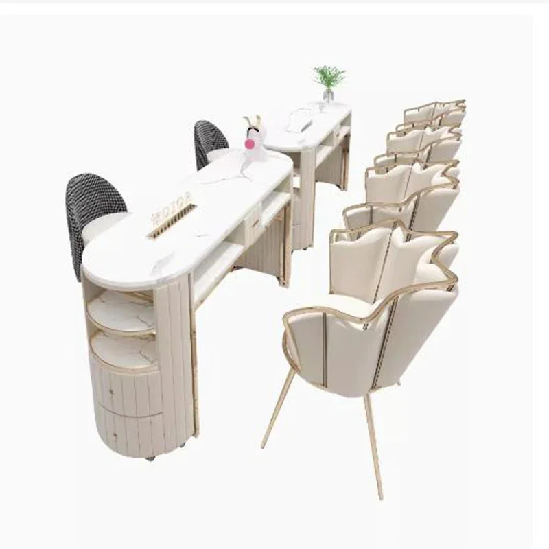 Dressing Nordic Manicure Table Modern Luxury Multifunction Storage Nail Tables Marble Tabletop Salon Furniture Nail Desk LLMT