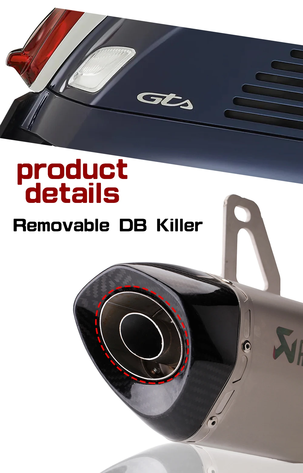 Suitable for full exhaust pipe modification of Vespa GTS 300 motorcycle perfect 6