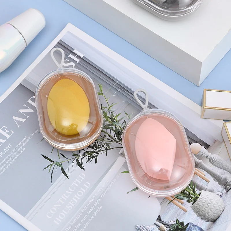 Cosmetic Egg With Storage Box Beauty Sponge Stand Storage Case Dry And Wet Powder Puff Box Blender Puff Case With Make Up Egg