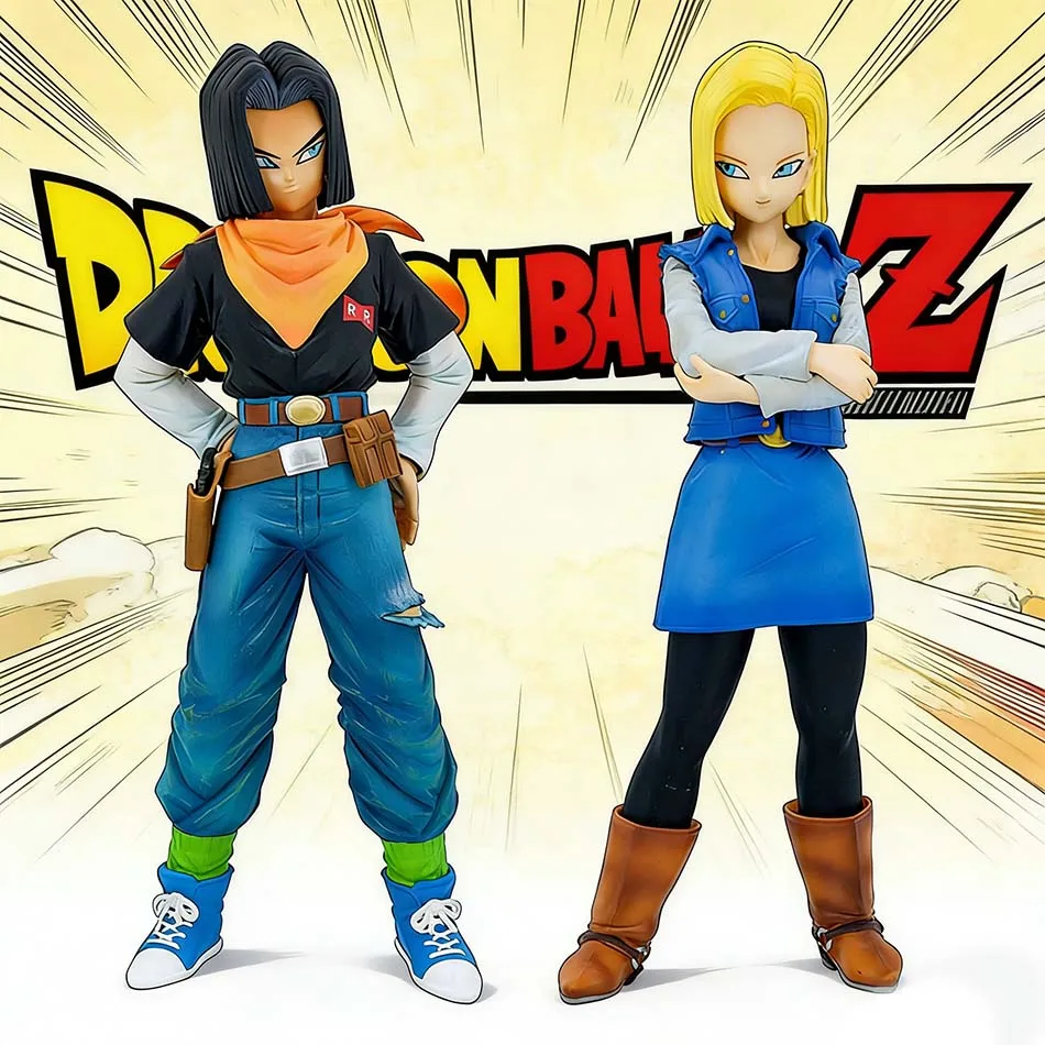 23CM Anime Dragon Ball Z Android 17 18 Figur Android 18 PVC Actionfiguren Sammlermodell Spielzeug für Kinder Weihnachtsgeschenke