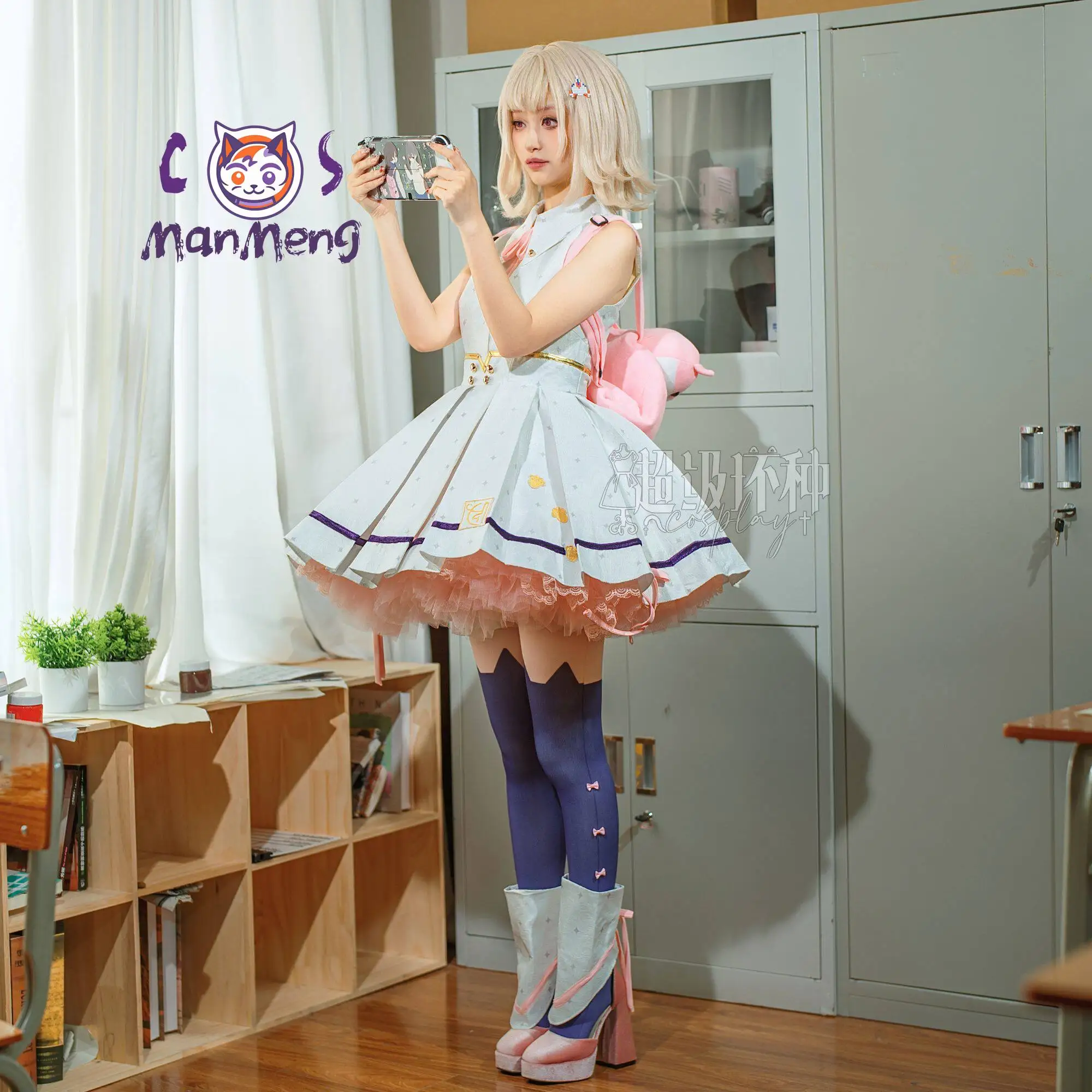 Anime Danganronpa Nanami ChiaKiCosplay Costume Girl Sweet Lolita Dress Headwear Tie Coat Socks Halloween Party Full Set Suit view 4