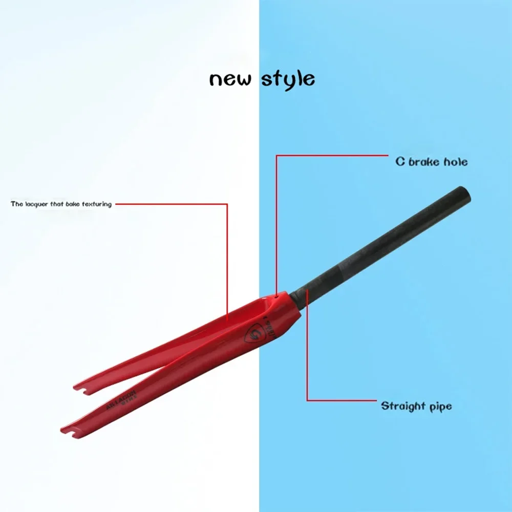 Full Carbon Fiber Road Bike Fixed‑Gear Rigid Fork 5 Colors Lightweight for Cycling Enthusiasts Bicycle Accessories