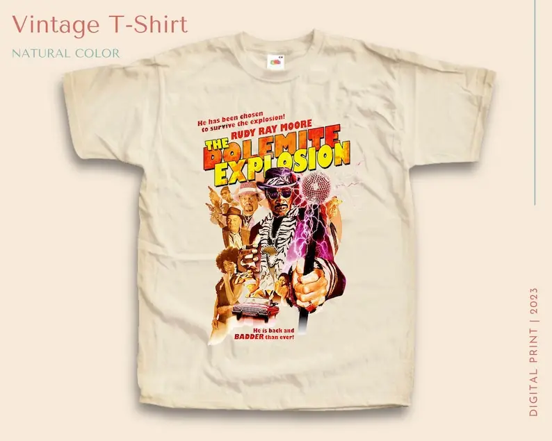 Винтажная Футболка Dolemite V2, мужская и женская футболка естественного цвета, унисекс, Размеры цифрового принта