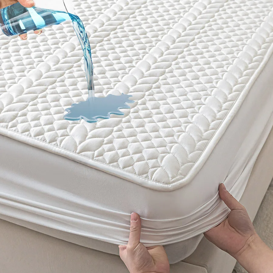 Waterproof Quilted Mattress Protector, Breathable Mattress Cover, Mite-Proof And Bacteria-Proof Bed Sheet, Machine Washable