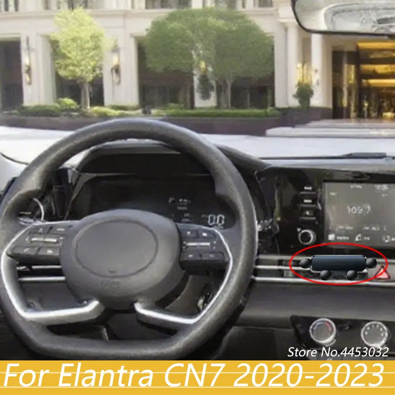 For Hyundai Elantra CN7 2020-2023 Gravity Car Phone Holder Horizontal GPS Mount with Base Stable Auto-Lock Bracket Accessories