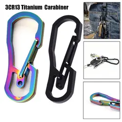 1 PC Titanium Plating Carabiner Camping Clip Outdoor Key Ring Clip Keychain Holder Camping Keyring Hang Buckle Hook Carabiner