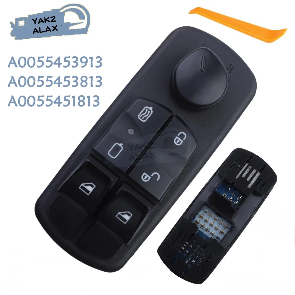 Interruptor de ventanilla principal eléctrico para camión mercedes-benz Atego Axor A0055453913 A0055453813 A0055451813, accesorios para coche