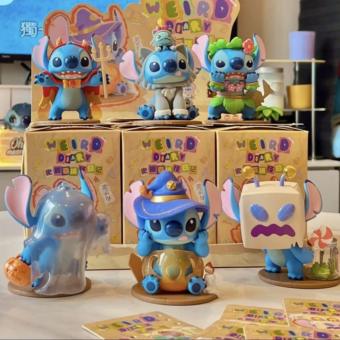 Lilo & Stitch กล่องตาบอด Stitch ตลกตุ๊กตาน่ารักการ์ตูน Surprise กล่อง Figuras อะนิเมะเดสก์ท็อปตกแต่งสําหรับเพื่อน