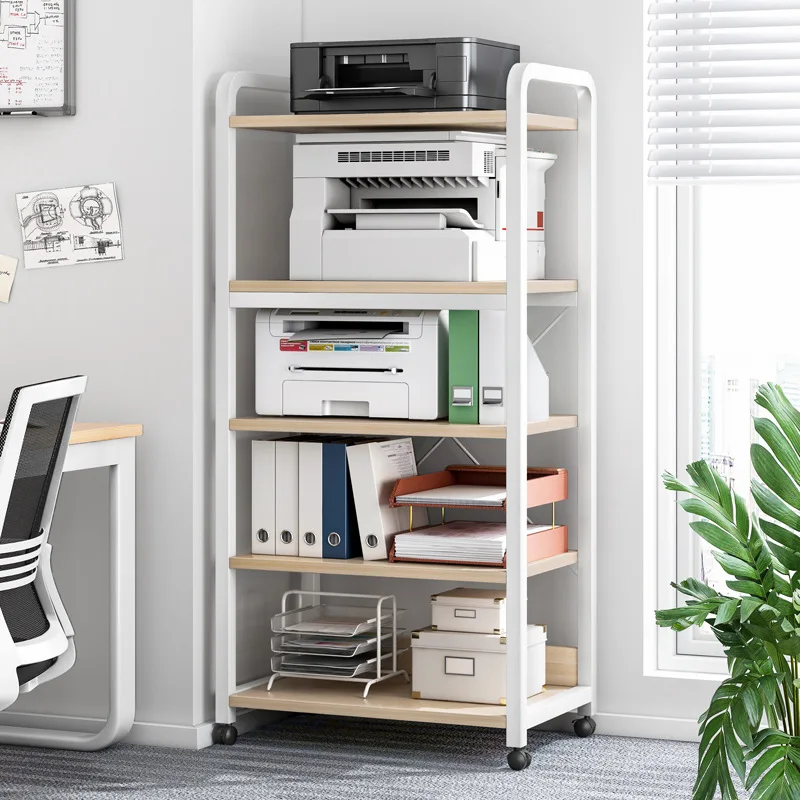

Multi-Functional Iron Art Printer Stand Floor Mounted Multi-Layer Storage Ra for Office Living Room against Wall Organizer ...