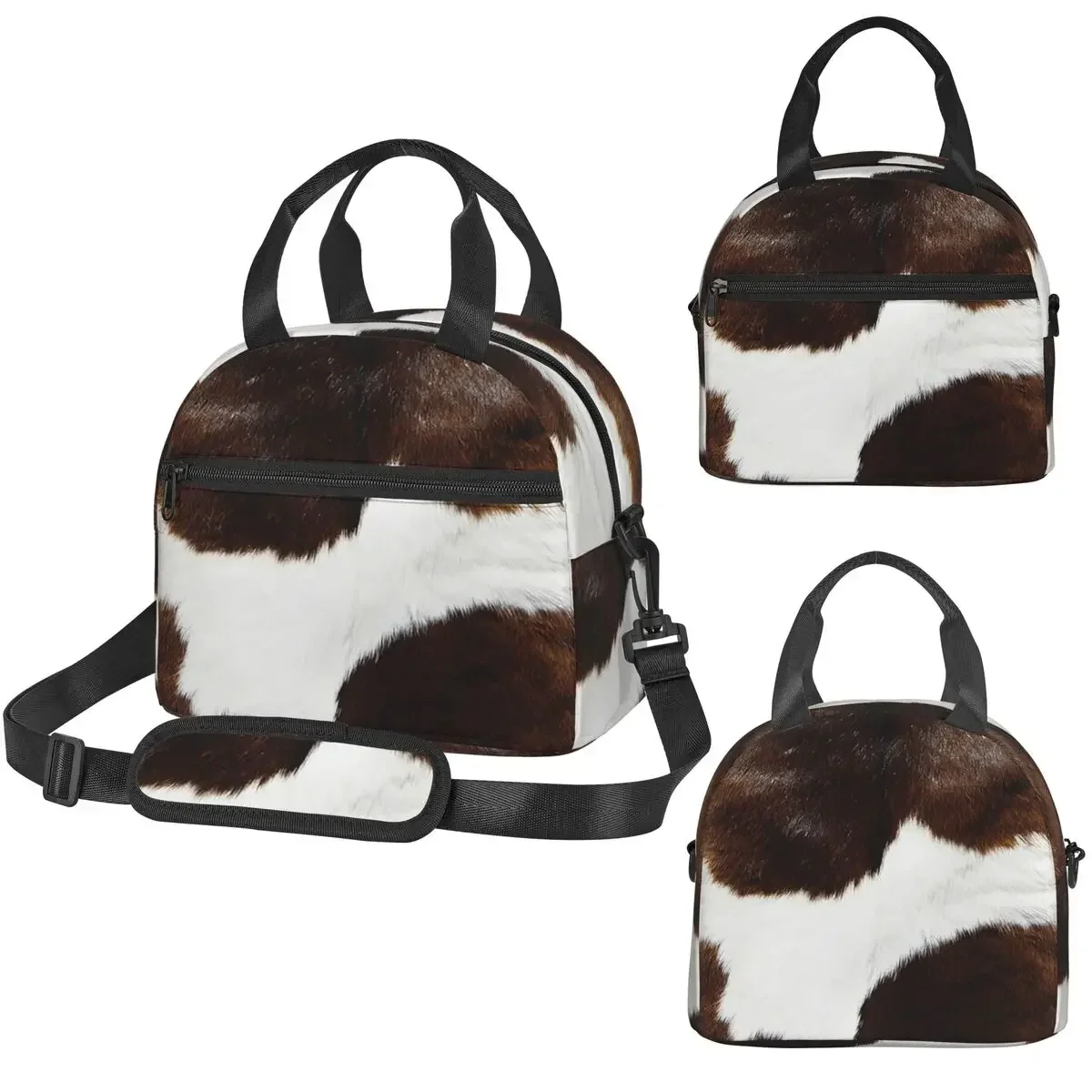 Rustic Ranch Cow Print Insulated Lunch Bag for Women Office Cooler Thermal Box Tote Portable Lunch Boxes