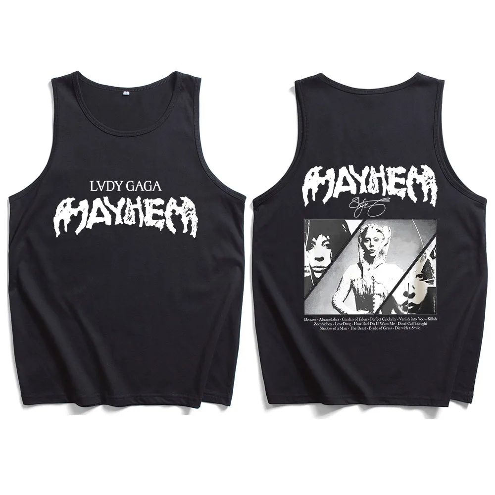 Lady Gaga MAYHEM 2025 Tank Tops Vest  Man Woman Summer Casual Sleeveless T-shirt Fans Gift Tops