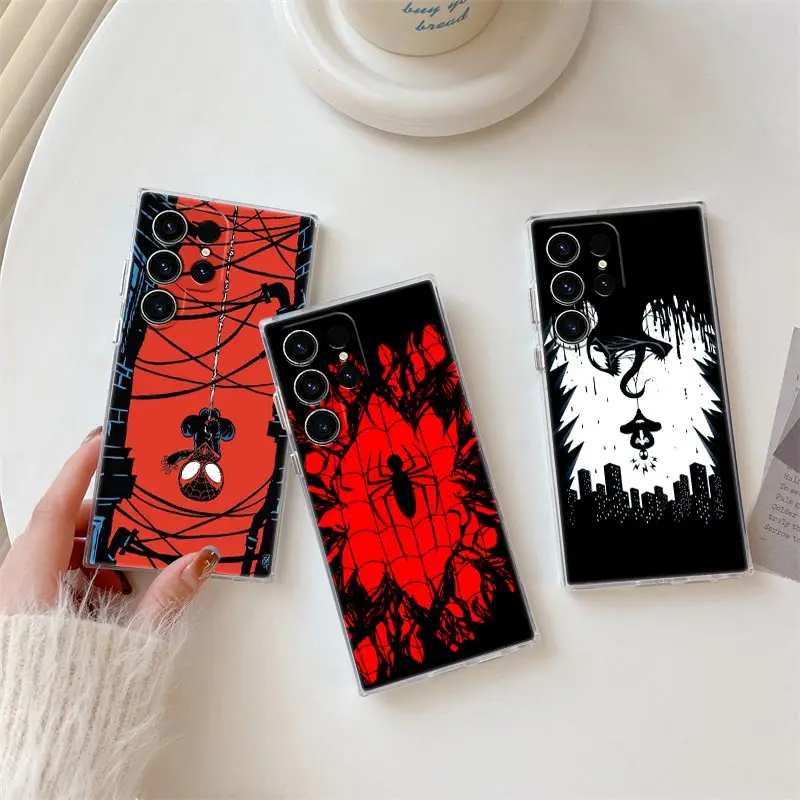 

Spiderman Venom Art Marvels S25FE Clear Case For Samsung Galaxy S25 S24 S23 Ultra S20 S21 FE S22 Plus A56 A55 A36 5G Phone Cover