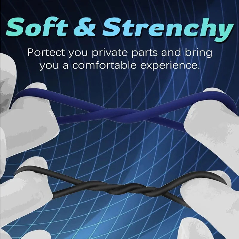 سيليكون حلقات القضيب خاتم الديك الانتصاب تعزيز الثلاثي القضيب الرجال لعبة حلقة ملحق الخرز القذف الجنس لعب للرجال