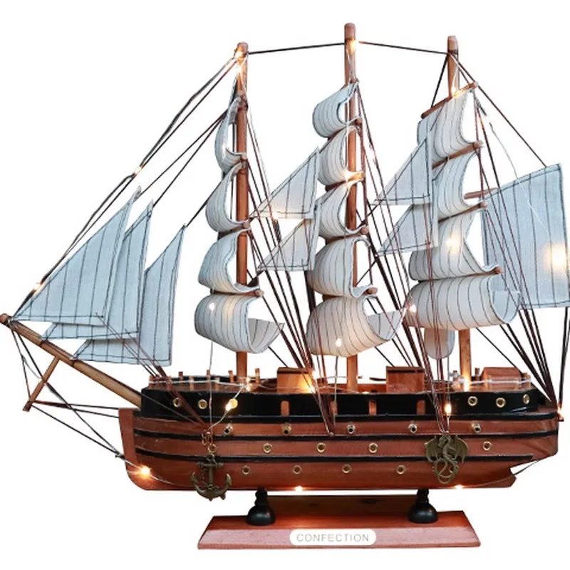 Vintage Wooden Boat Arts Ornaments Home Room Decoration Pirate Ship Warship Living Room Office Decoration special business Gift