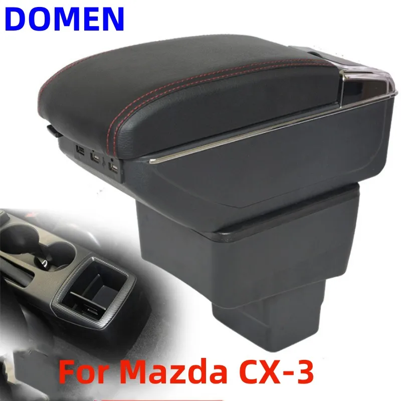 

For Mazda CX-3 Armrest box Original dedicated central armrest box modification accessories Dual Layer USB Charging