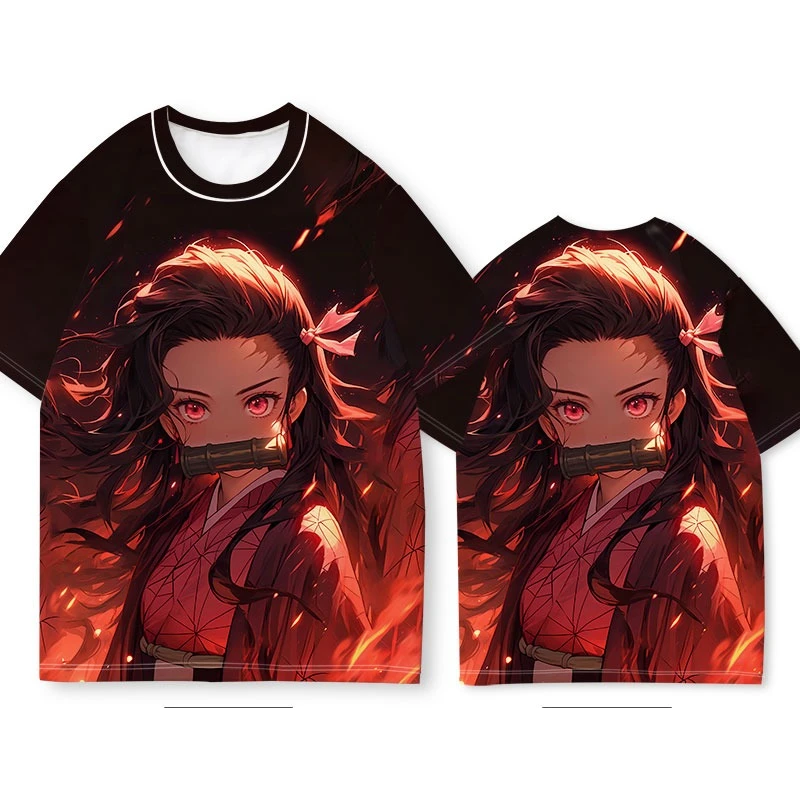 Chaud démon Slayer T-shirt été à manches courtes T-shirt hommes mode périphérie Anime 3D imprimé T-shirt ample T-shirt style décontracté