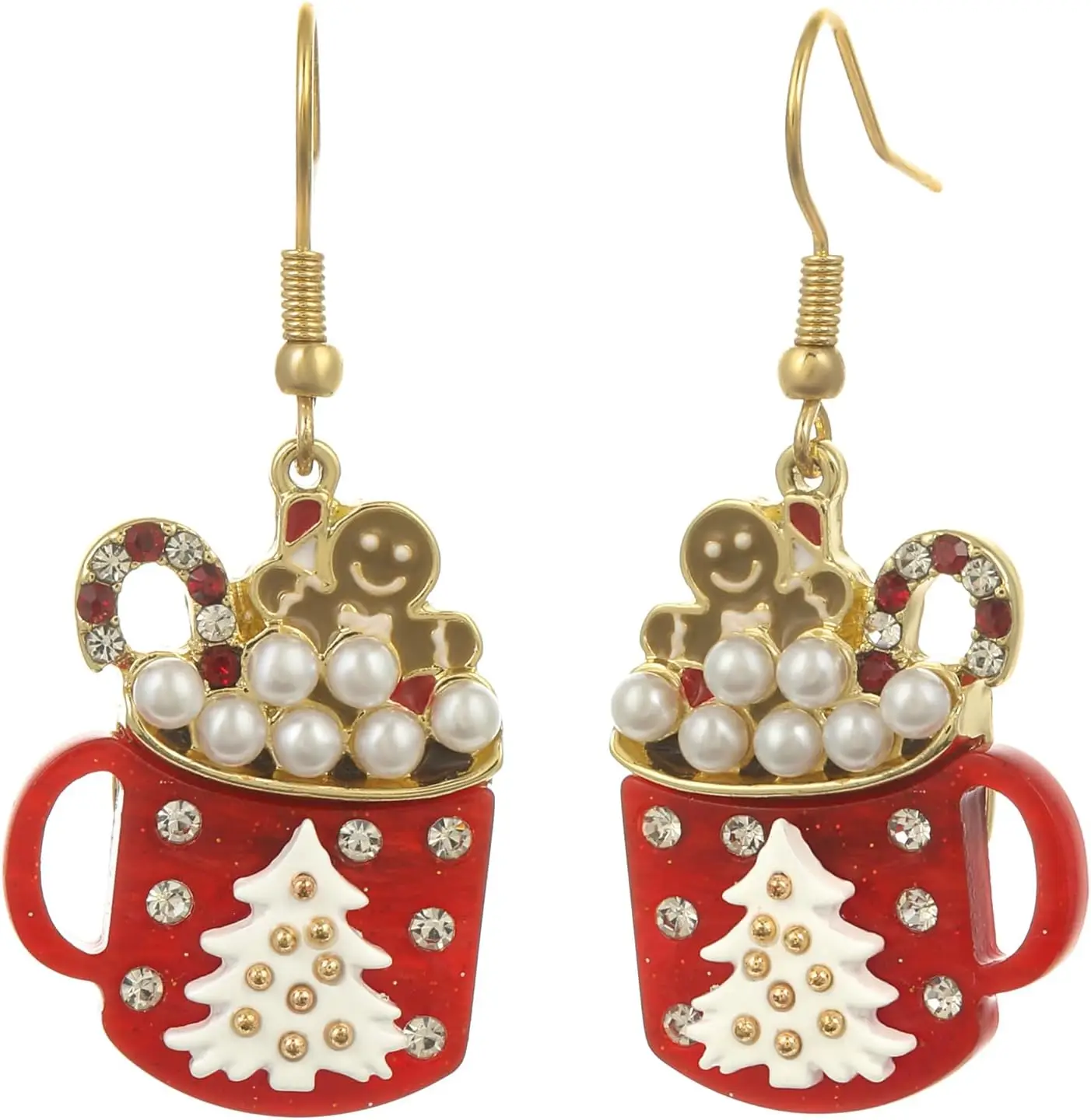 Christmas Earrings for Women Santa Claus Snowmen Christmas Trees Stockings Gingerbread Men Jingle Bells Jewelry Christmas Gift