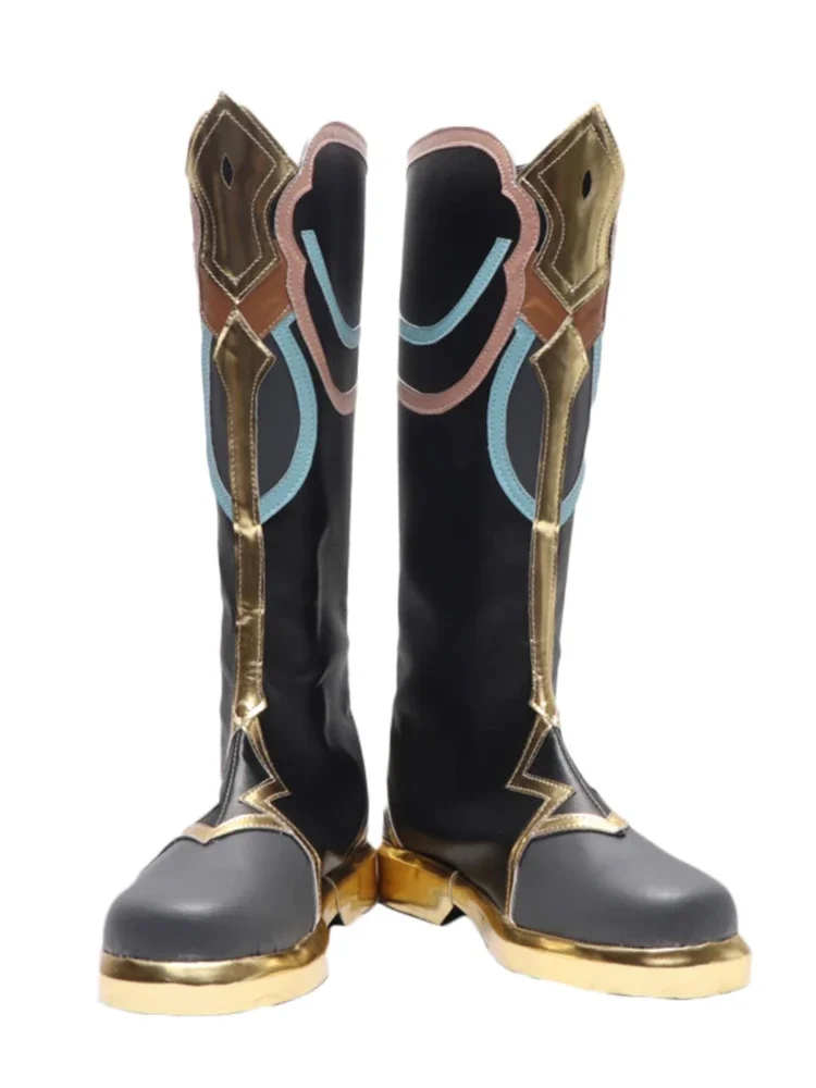 Anime Honkai:Star Rail Imbibitor Lunae dan Heng Hoge Laarzen Pu Lederen Metalen Gesp Gaashakken Laarzen Cosplay Schoenen Voor Jongens Meisjes