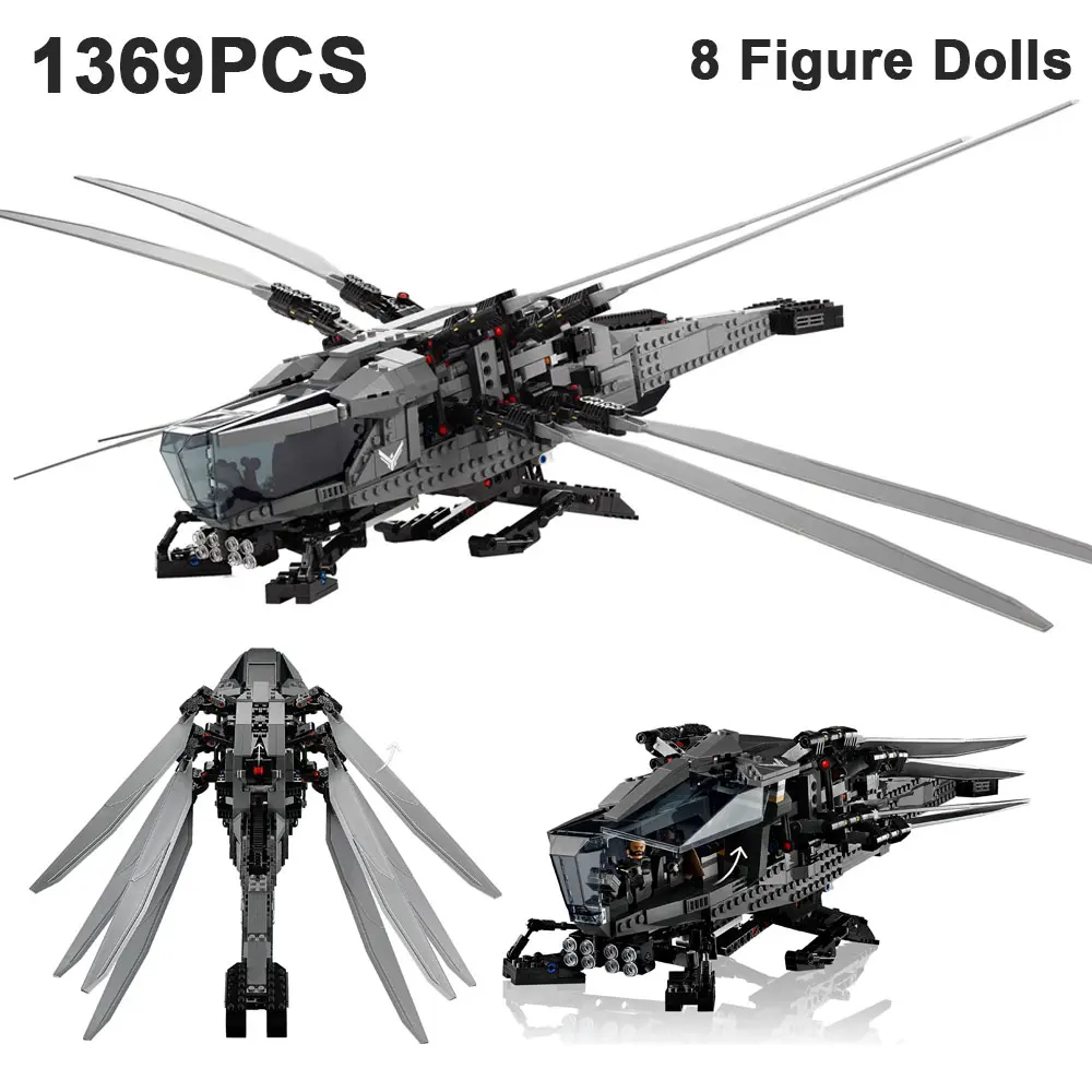 

1369PCS Fighter Dune Royal Atreides Beast Ornithopter Building Kit Ornithopter Plane Toy Model Best Gift for Kids and Adults