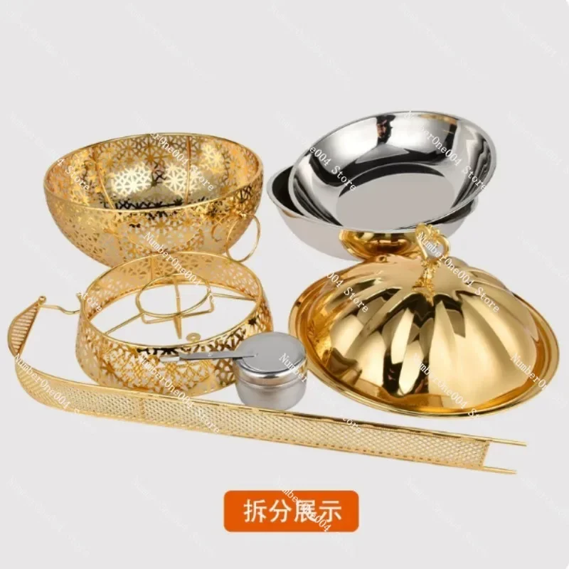 Stainless Steel Iron Chafing Dish Luxury European Style Alcohol Buffet Food Warmer Gold Finish for Restaurant