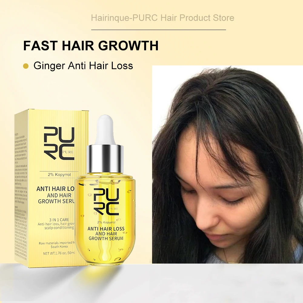 

PURC Ginger Hair Oil for Men Women Thicker Fuller Hair Root Restore Scalp Treatment Strengthening Essence Oil Hair Care Products