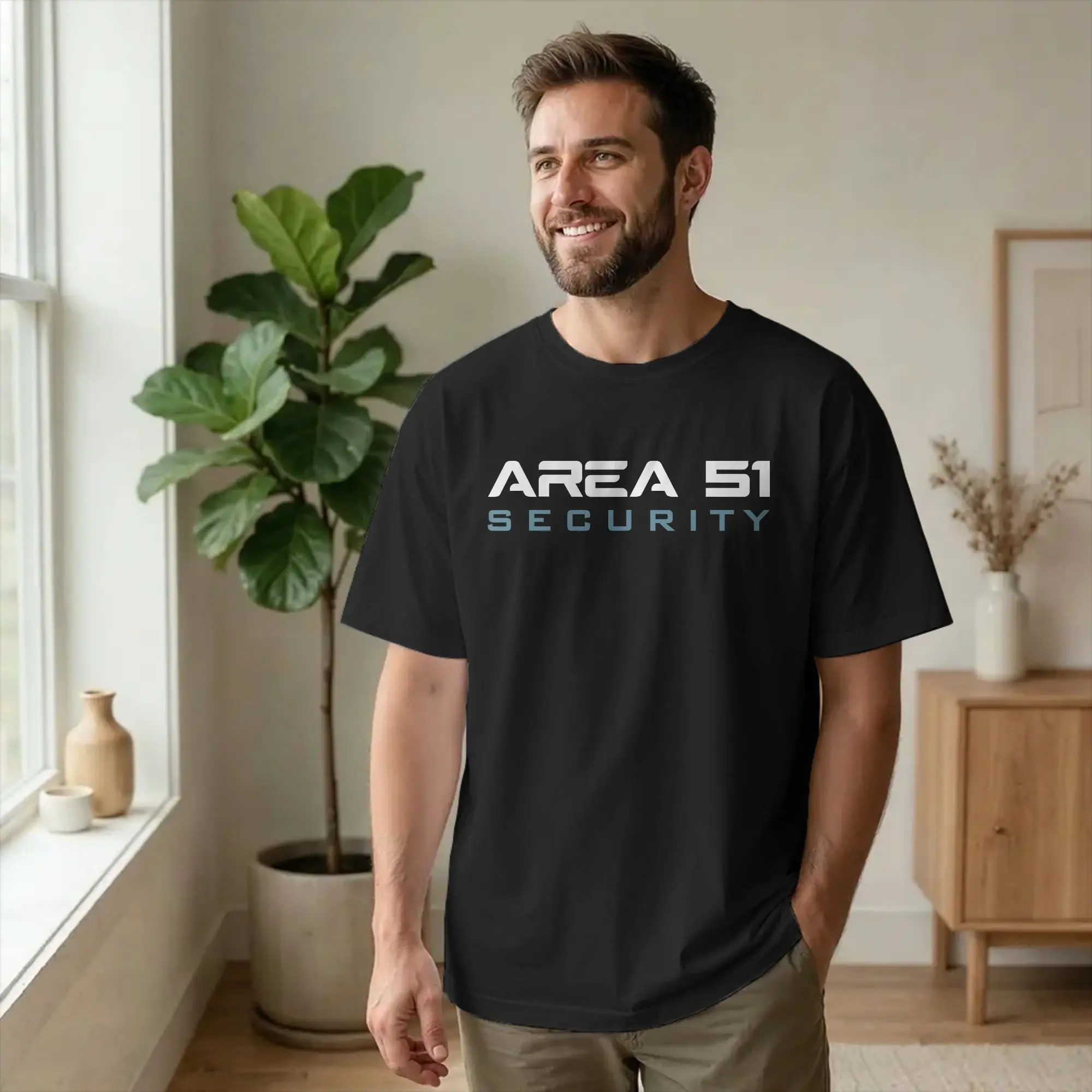 Men's Funny Area 51 Conspiracy Theory T Shirt Security Secret Cotton merchandise Vintage Short Sleeve Tee Shirt Big Size T-Shirt