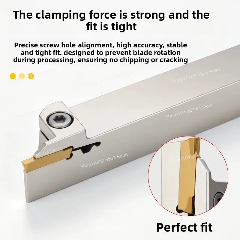 Anti-Vibration Cut-off Tool Holder Spring Steel Grooving Bar for  CNC Lathe