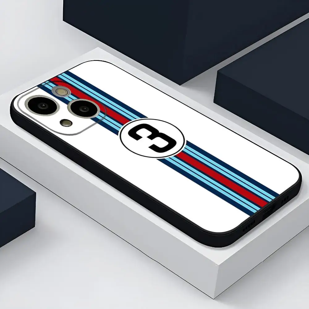 Martini Racing Horizontal Stripe Phone Case For 15 Pro Max Iphone 14 Pro 12 13 Pro Max 11 Xr X Xs 8 7 Plus Silicone Back Cover