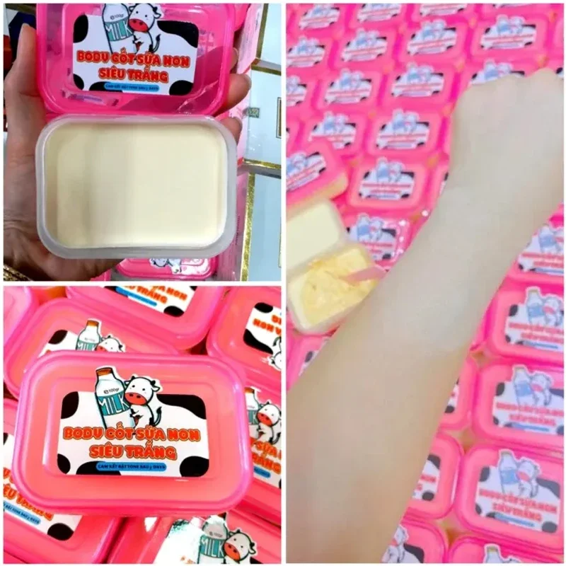 100g Kem Body Cốt Sữa Non Siêu Trắng Trắng Nhanh Ko Lộ Vân Kem