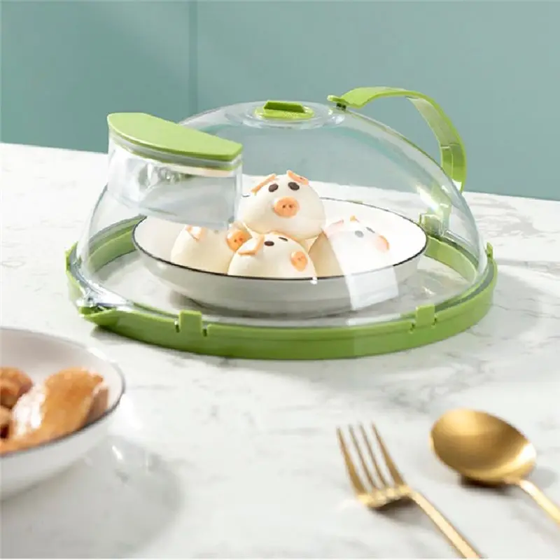 ABKR-With Handle And Water Storage Box Microwave Splash Heating Cover For Food Clear Microwave Splatter Cover