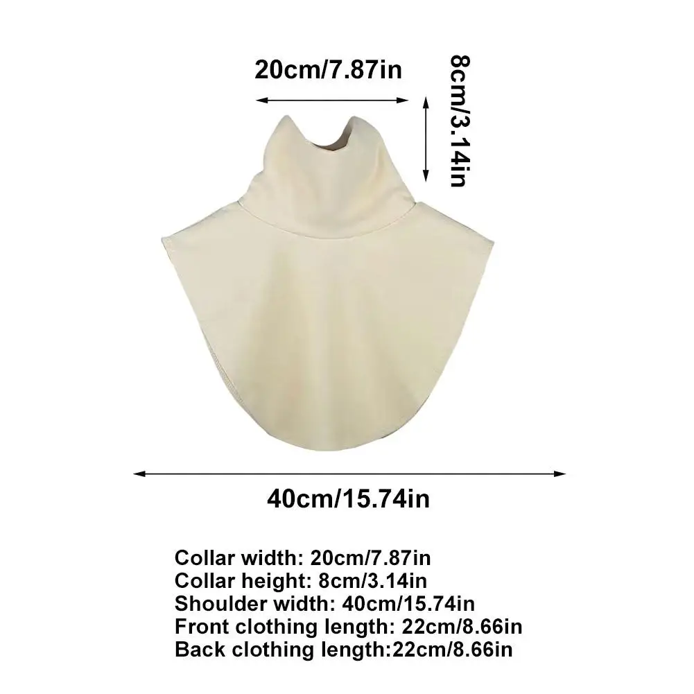 1 PC ปลอมฤดูหนาวกํามะหยี่สูงคอปลอมสําหรับผู้หญิงแฟชั่นที่ถอดออกได้ความยืดหยุ่นสูงคอป้องกัน