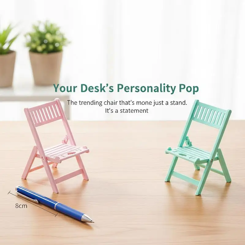 Foldable Mini Beach Chair Cell Phone Stand – Universal Multi-Angle Candy Color Holder for Desk, Mobile Phones & Tablets