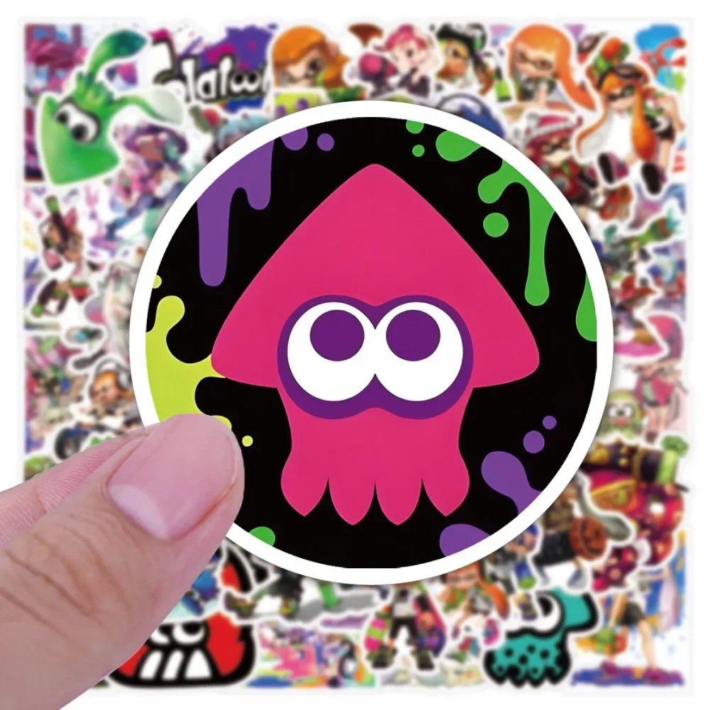 50Pcs Game Splatoon Stickers for Laptop Luggage Phone Car Scooter Funny Vinyl Waterproof Decal Sticker for Kids Children