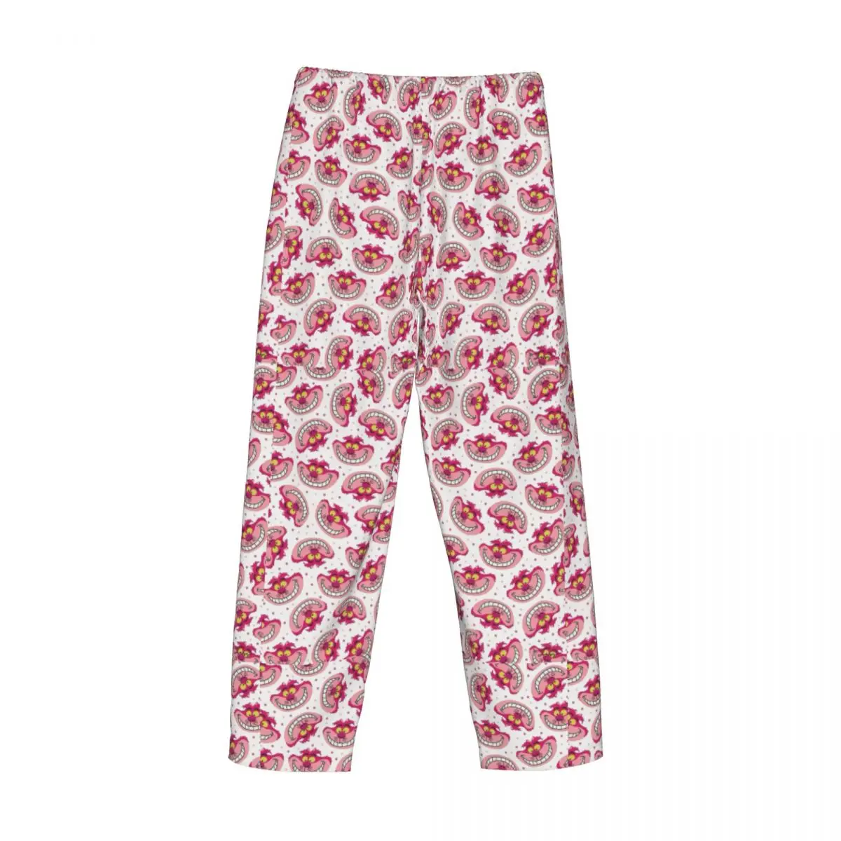 Pantalon de pyjama imprimé personnalisé avec poches pour hommes, bas de vêtements de nuit, motif chat du Cheshire et Grin, Alice We're All Mad Here, Wonderland