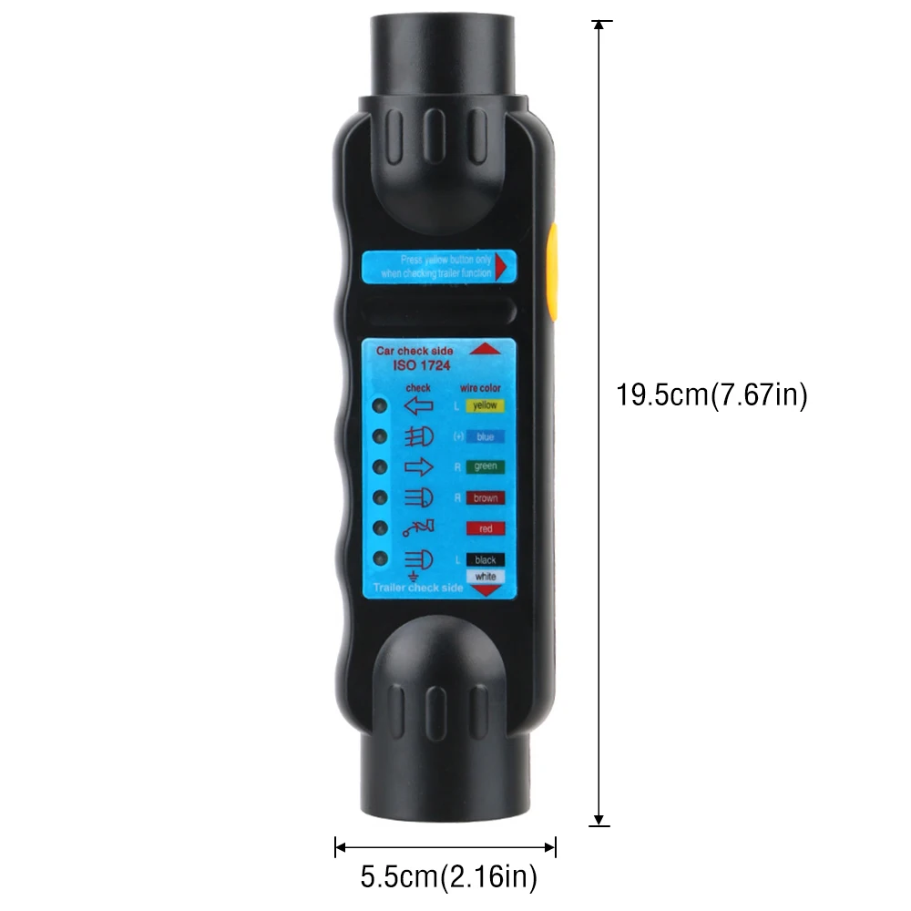 12V 7 / 13 Pin Plug Socket Trailer Tester Wiring Circuit Light Test Caravan Towing Tow Bar Light Wiring Test Accessories