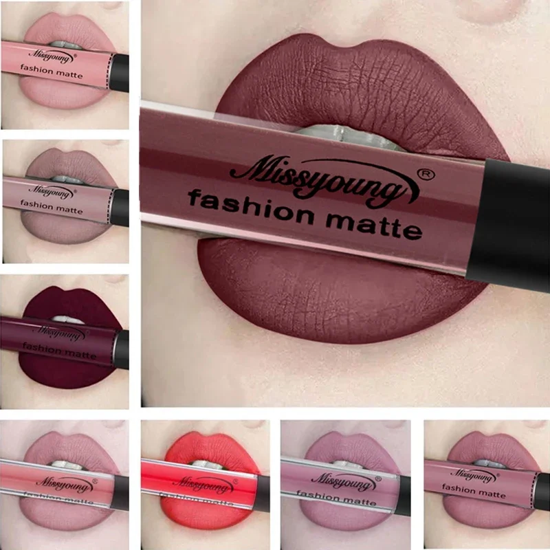 New Brand Makeup Lipstick Matte Lipstick Brown Nude Chocolate Color Liquid Lipstick Lip Gloss Matte Batom