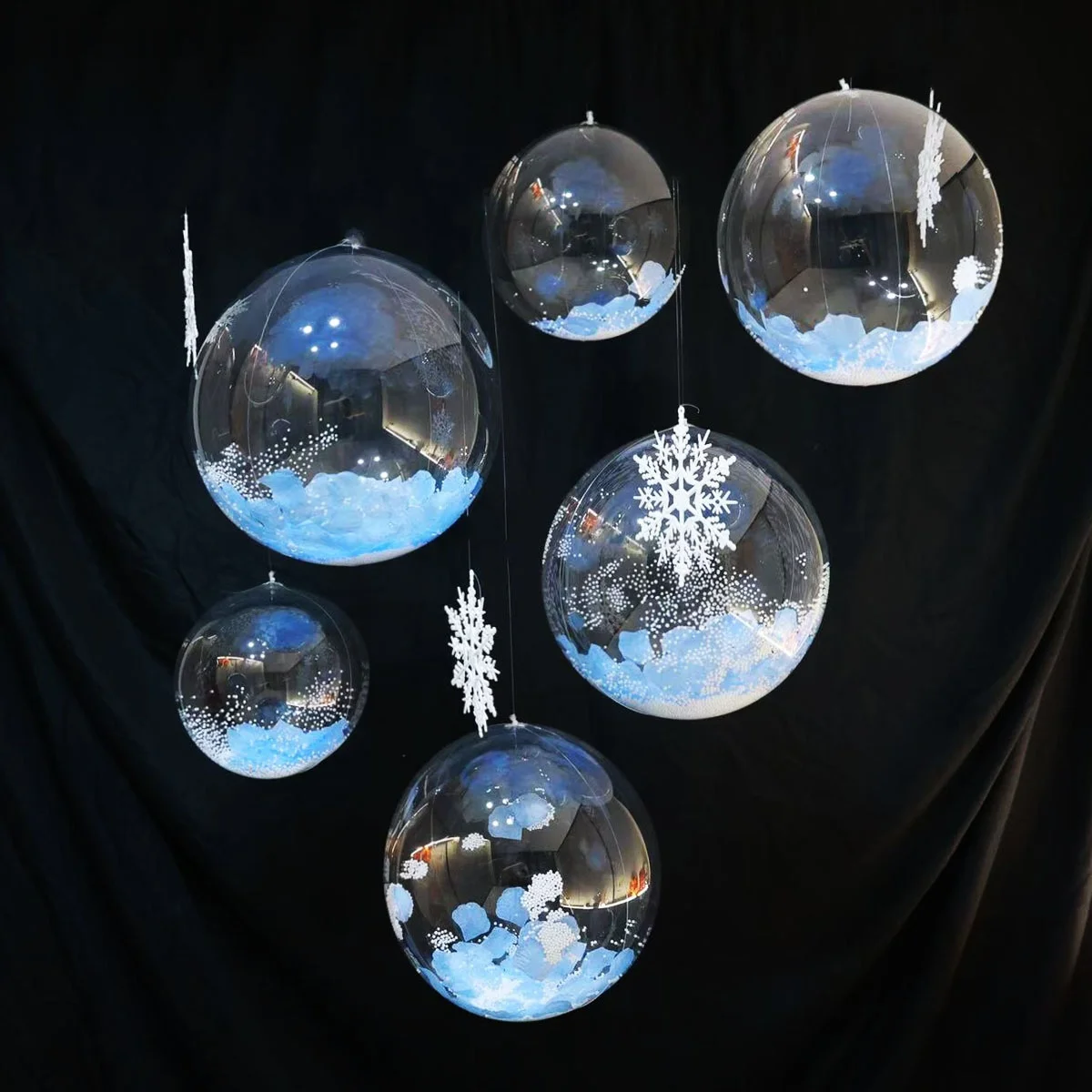 22pcs Ice Snow Party Balloon Set 10 Confetti Balloons 5 Packs Blue Petals 4 White Snowflakes Fall Party Decor Birthday Parties