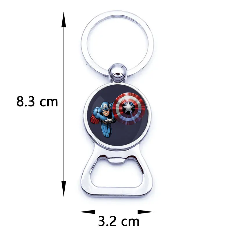 New Marvel The Avengers Spiderman Iron Man Hulk Cartoon Creative Keychain Pendant Personalized Anime Movie Bottle Opener Pendant