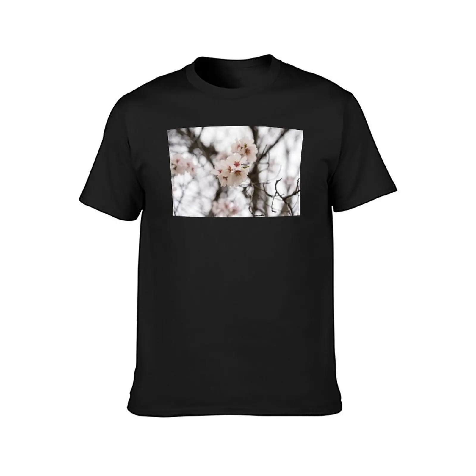 Soft Pink Spring with Sakura Cherry Blossoms T-Shirt plus sizes funnys oversized cute tops heavy weight t shirts for men