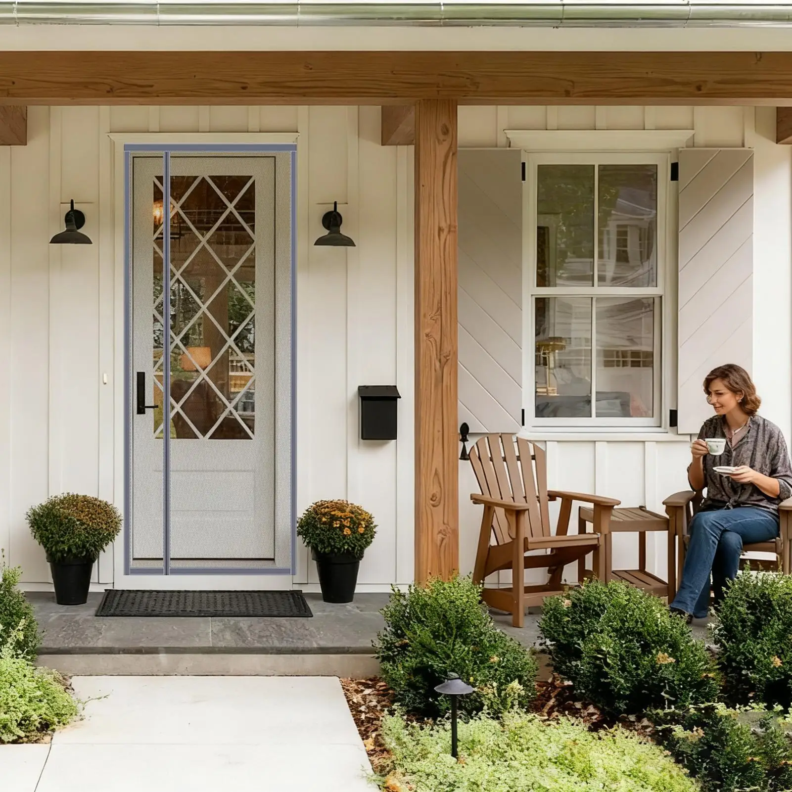 

Door Magnetic Screen Side-Opening Breathable Let Breeze In Door Mesh For Outdoor Patio Home Doorway Porch Apartment Balcony