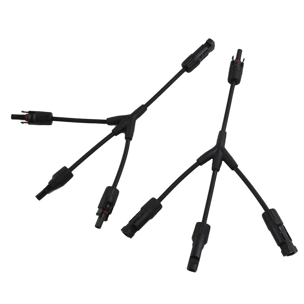 Solar Panel Y Branch PV Male Connector + Female Adapter Cable Connector Low Power Consumption Rated Current 20A(4mm2) 30A(6mm2)