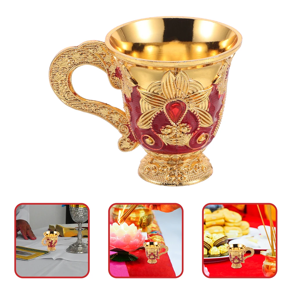 

2pcs Water Purifying Chalice Zinc Alloy Goblet Vintage Party Banquet Decorative Cup Metal Tea Cup For Home Office