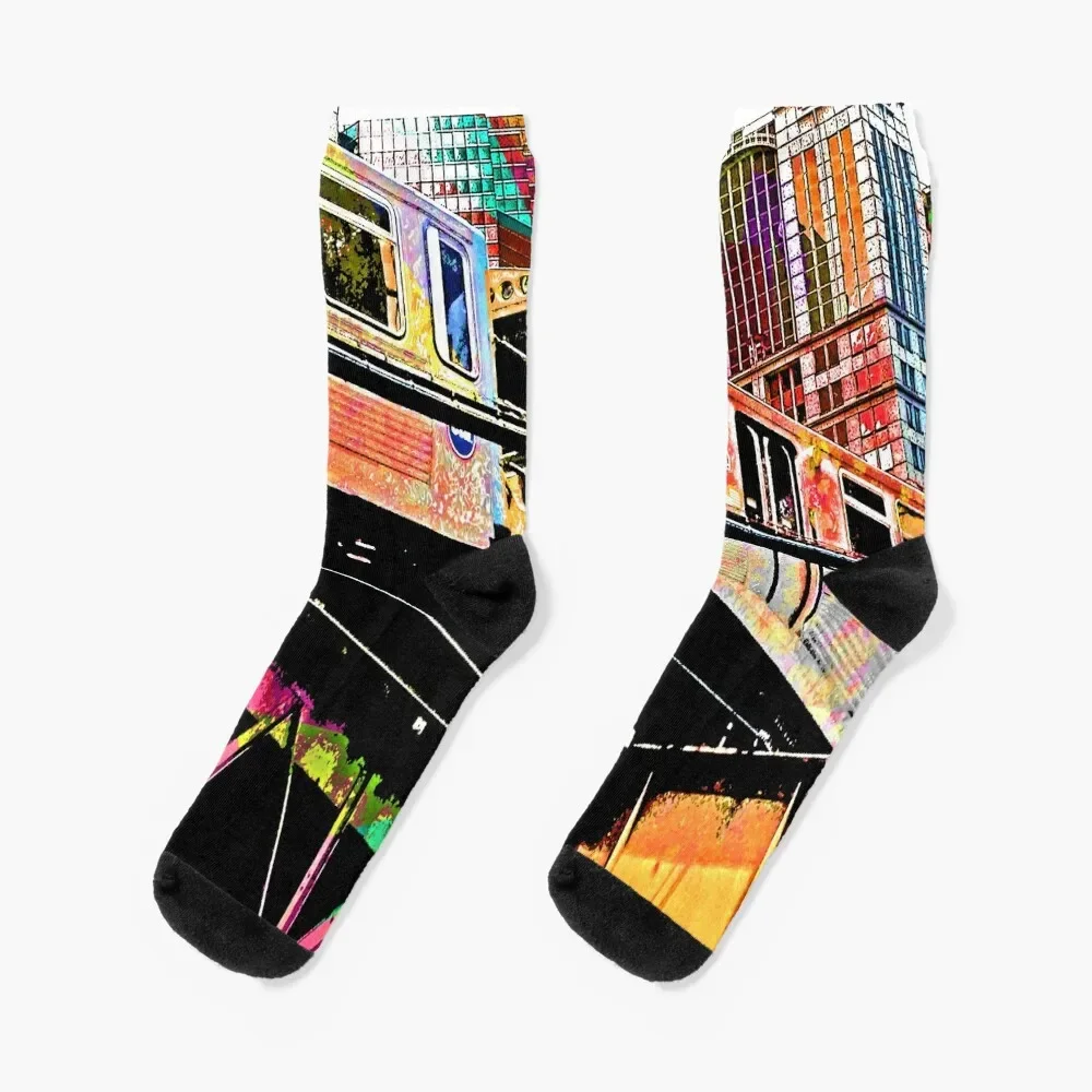 Chicago L, Chicago el - series: 2 CTA gifts sticker art Socks soccer anti-slip custom sports Women's Socks Men's