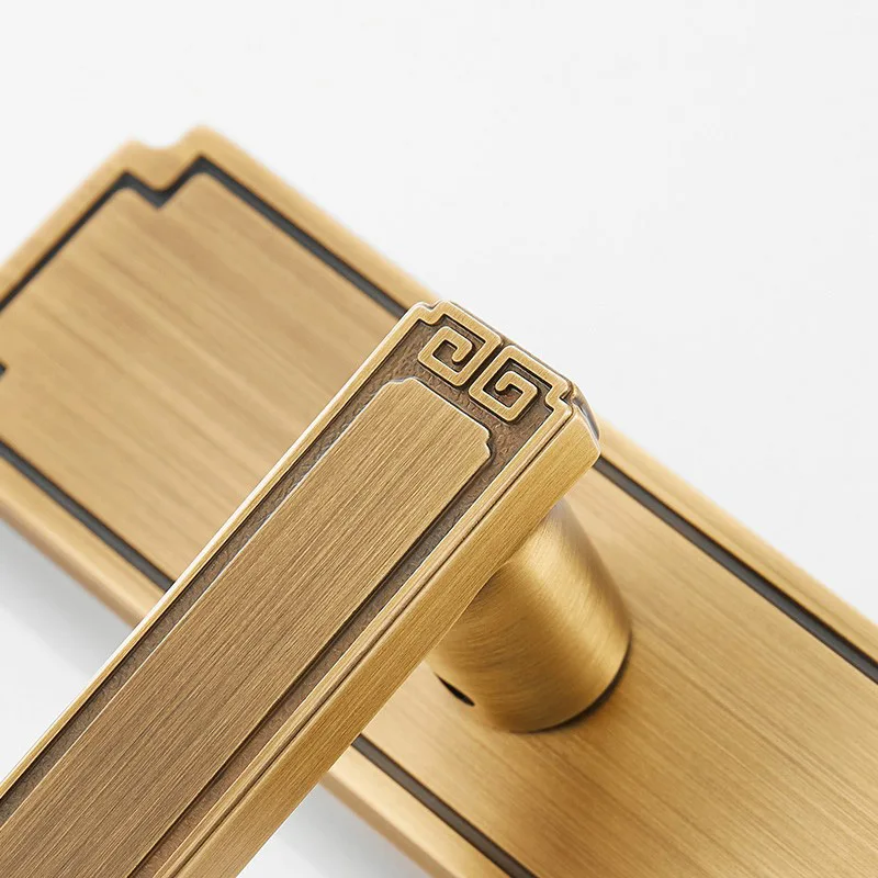 

Lock indoor bedroom, room wooden door handle double door new, Chinese style