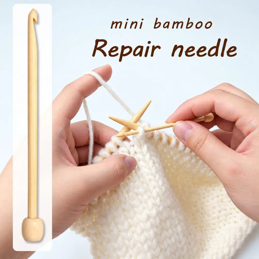 20pcs Ergonomic Bamboo Crochet Hook Set Smooth Lightweight Knitting Needle Set Durable Crochet Stitch Markers Yarn Crafts